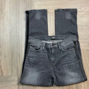 Hudson Nico Straight Jeans Womens 28 Black Velvet Tux Side Stripe Cropped Dressy